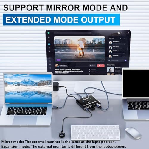 USB C KVM Switch 4K@60Hz,MLEEDA KVM Switch USB C for 2 Laptops Share Single HDMI Monitor and Keyboard Mouse,Compatible with Windows,Mac OS,Wired Remote and USB Power Cord Included by MLEEDA - Image 3