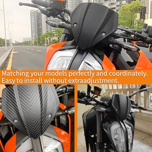 WOOGA Osłona przeciwwiatrowa na motocykl, szybę, przednią szybę, owiewka, pasuje do K&T&M Duke 790/890 DUKE790 DUKE890 2018 2019 2020 2021 2022 2023