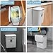 Tiyafuro 2.4 Gallon Kitchen Compost Bin for Counter Top or Under Sink, Hanging Small Trash Can with Lid for Cupboard/Bathroom/Bedroom/Office/Camping, Mountable Indoor Compost Bucket, White