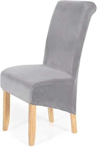 Miniatura 20 de Chair Cover 4pcs Dining Chair Covers Stretch Velvet Removable Washable Large Soft Dining Kitchen Home Restaurant Chair Slipcovers(Bule Grey)