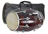 Huge Basket 1111 – Instrument de musique en bois Dholak écrous et boulons avec sac Motif 1 (marron)
