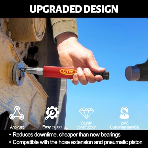 Grease Fitting Cleaning Tool, Cleans and Flushes Out Old Dried Grease from Fittings, Pins, Shafts, Bushings, and Joints. Uses Penetrating Fluid and Hydraulic Pressure, Red by OTW - Image 4