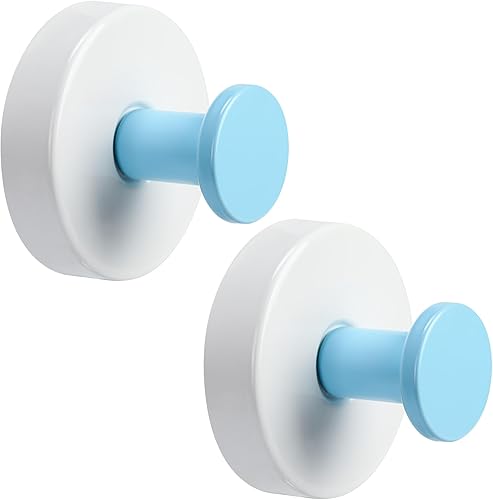 Miniatura 18 de Ganchos de Ventosa para Ducha Sin Taladro, Ganchos de Baño para Toallas, Batas, Esponja Vegetal Montables en Paredes de Baño, Cocina, Vidrio, Azul