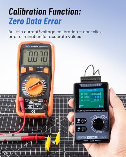 Image of Riiai 4-20mA Signal Generator: Supports Voltage and Current Output /Measurement, PWM Output, Function Generator with Rechargeable Battery, Calibration Function - for Electronic Maintenance /Testing