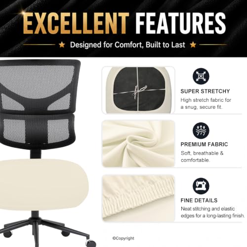 Image of DIVA EN CAMINO DEC Stretchable Desk Office Chair Seat Cushion Covers - Universal Spandex Computer Chair Slipcover - Removable Washable Cushion Protectors for Dogs, Cats, Pets