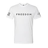 WARRIOR USA Charlie Kirk Freedom Memorial T-Shirt – White, American Flag, Screen Printed in The USA, Regular Fit