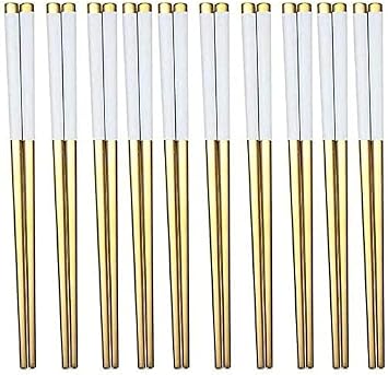 reusable chopsticks chopsticks chopstick set Reusable 10 Pair Stainless Steel, Washable, Sushi or Rice Utensils, Reusable ChopsticksColor2,Size