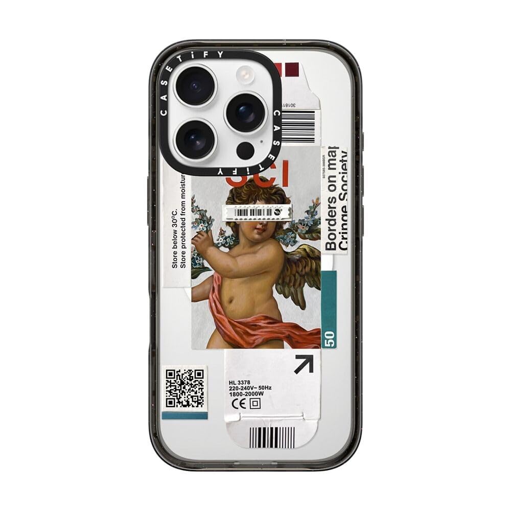 CASETiFY インパクト MagSafe対応 iPhone 16 Pro ケース [スリム / 2.5mの落下試験をクリア (MIL規格4倍相当) / ワイヤレス充電およびMagsafe対応] - Below 30 Degrees - クリア ブラック
