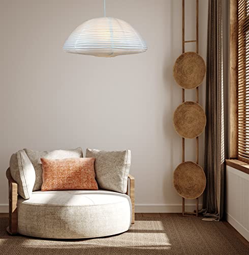 Nogy Noguchi Style Paper Lantern (Hardwire Kit &Bulb Included) • Akari Japanese Pendant Lamp • Ceiling Paper Lamp Shade • White Paper Lantern • Japense Lantern Light (Ceiling) #TOP3