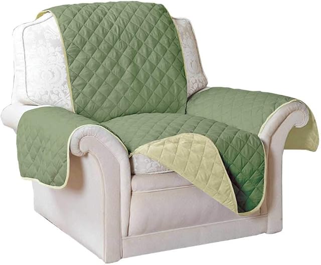 easylife lifestyle solutions Reversible Water Repellent Furniture Protector | Protects from Spills, Stains, Dirt, Scuffs and Pet Hair | Armchair in Sage/Olive6306