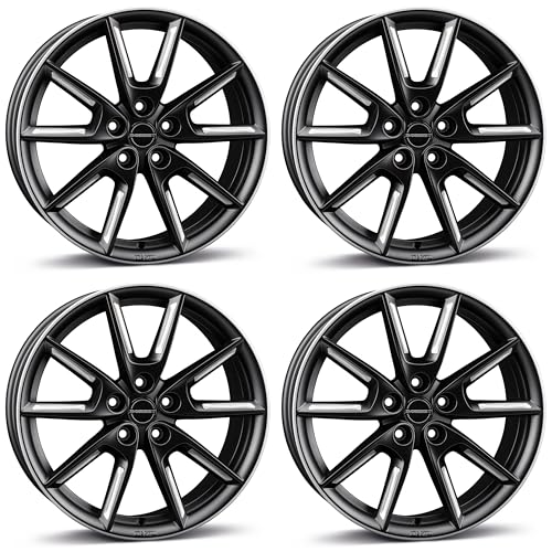 4x Borbet Felgen LX18 8.0x18 ET40 5x114.3 black matt silver spoke rim kompatibel mit Dacia Duster