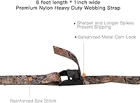 Vista 3 de XSTRAP STANDARD Correas de Hebilla de Leva 6PK 8 Pies 1-Pulgada para Deportes de Potencia Amarre de Carga Camuflaje con Bolsa de Transporte, Ideal