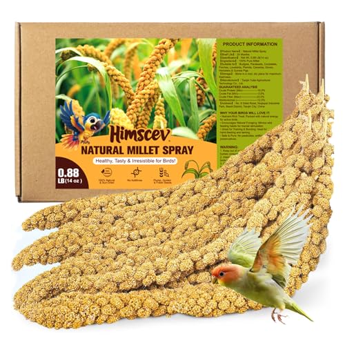 Natural Spray Millet for Birds, 400 Gram Sun-Dried Millet Bird Treat - Food for Parakeets, Parrots, Cockatiels, Lovebirds, Finches, Canaries