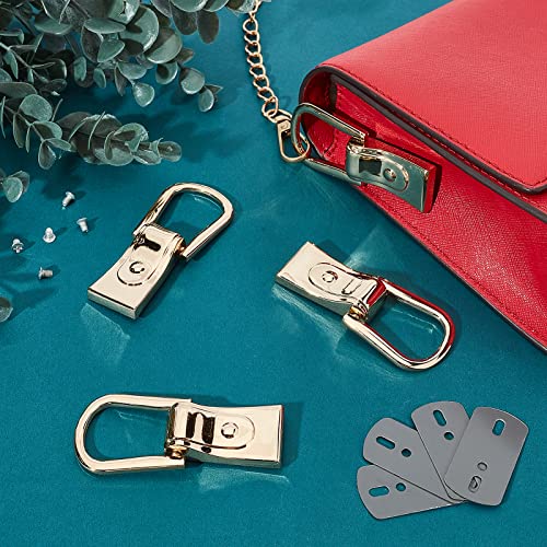 WADORN 4 Sets Metal Side Clip Hardware for Bag Purse Suspension Clasp Chain Strap Connector Buckles Rectangle Handbag Ring Clip Buckle Hanging Clasp Accessories for Shoulder Crossbody Bag - Image 3