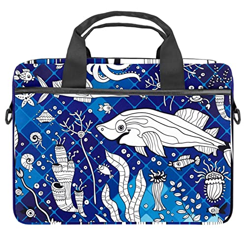 Sac ordinateur portable 13.3 pouces imprimé mosaïque bleu pour le bureau et le café