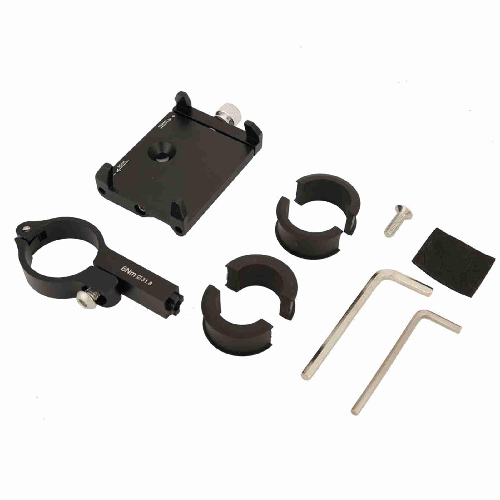 Yctze Porta Telefono in Alluminio per Bicicletta, Supporto Regolabile, | Supporto base in alluminio CNC, cuscinetti antiurto, per smartphone da 3,5-6,2 pollici