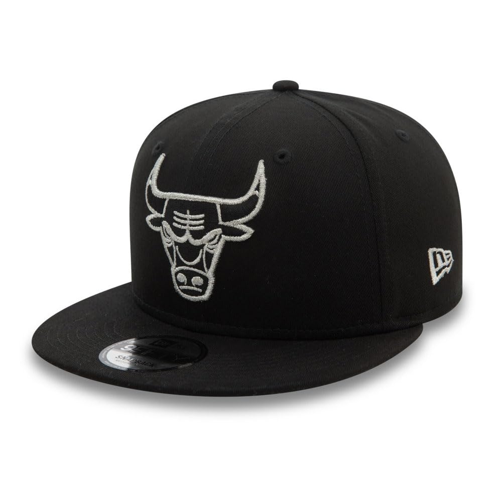 New Era Men's Black 9Fifty Snapback Cap Champions Chicago Bulls - S/M