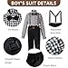 Boys Summer Suits Set Cotton Plaid Suspender Pants Suit for Boys with Bowtie for Beach Wedding Outfit