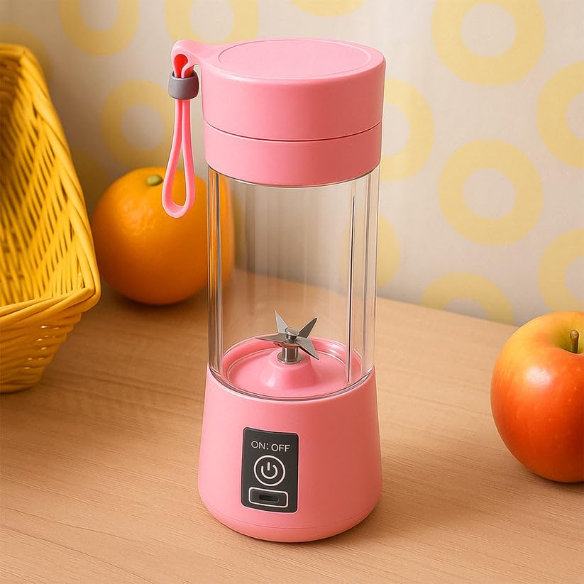 AURAV Portable USB Rechargeable Electric Juicer Blender Cup (380 ML) – 6 Stainless Steel Blades Protein Shaker, Mini Fruit & Smoothie Mixer for Home, Office & Travel-image-20