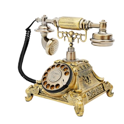 Gdrasuya10 Vintage Phone Rotary Dial Retro Old Fashioned Landline Telephone for Home Office Cafe Bar Decor (Style 3)