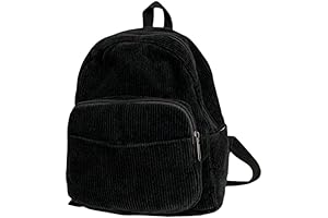 Aesthetic Backpack: Black Corduroy Mini Classic for Women