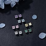 Women Silver Stud Earrings for Women Solid 14K White Gold Plated Sterling Silver Earrings For Women Birthstone Earrings CZ Earrings for Women Wife Her Girlfriend - Image 4