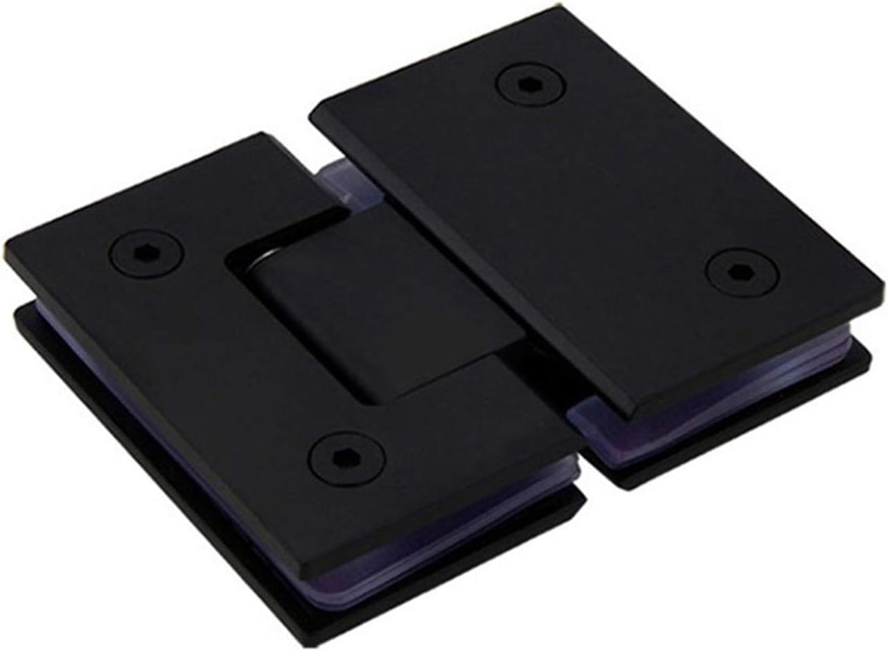 Kuayeocf One Color Hinges Glass Door Bathrooms,Diy Wall Mount Black Shower Hinge (180 Degrees Is Open)