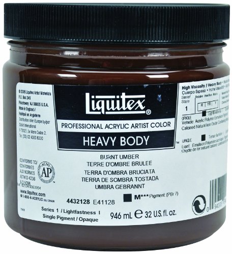 Image of Liquitex Professional Heavy Body Acrylic Paint, 32-oz Jar, Burnt Umber