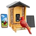AXIFOUJ Smart Bird Feeder with Camera 2.5K HD Full Color Night Vision Outdoor Camera, Solar Panels AI recognizes 12,000 Bird Species, Bamboo Birdhouse, A Great Gift for mom and Nature Lovers