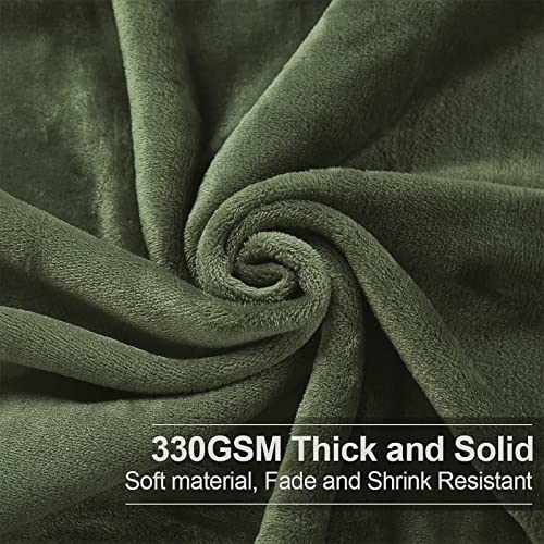 Image of EASELAND Soft King Size Blanket All Season Warm Microplush Lightweight Thermal Fleece Blankets for Couch Bed Sofa,90x108 Inches,Olive Green