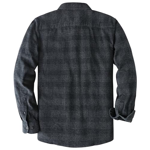 Dubinik® Flannel Shirt for Men Plaid Mens Button Down Long Sleeve Shirts Soft Pure Cotton Casual Cozy Regular Fit2