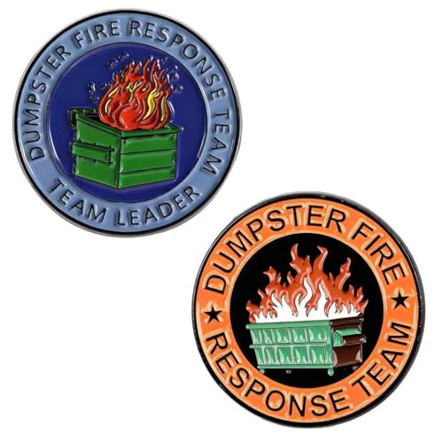 2PCS Dumpster Fire Response Team Pin Dumpster Fire Team Leader Pin Office Humor Funny Enamel Pins Gifts for Coworkers Team Leader