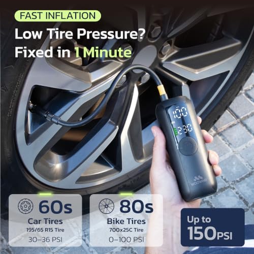 Woowind Bike Pump Portable Air Compressor for Cars & Bikes, 150 PSI - image 4