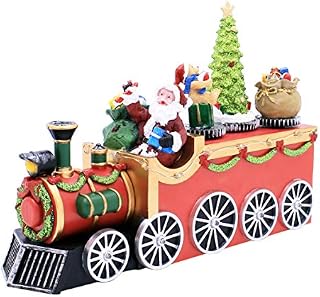 The Christmas Workshop 70019 Christmas LED Train with Three Rotating Decorations, Various Colours