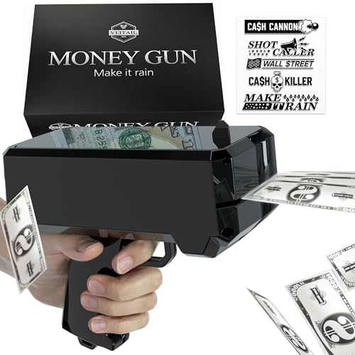 Money Gun Shooter Veitail Cash Cannon for Movies that Look Real Prop Gun Make it Rain Handheld Cash Gun for Game Movies Party