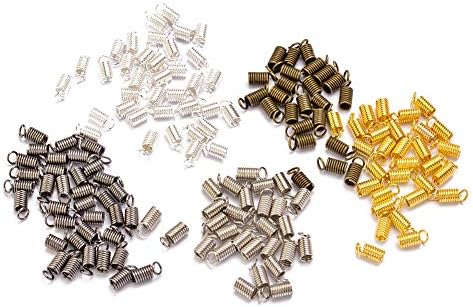 Forise 500pcs Antique Bronze/Gold/Silver/Gun Black/Rhodium Leather Cord Ends Caps Clasps Connectors for Jewelry Making Necklaces Bracelets (3mm)