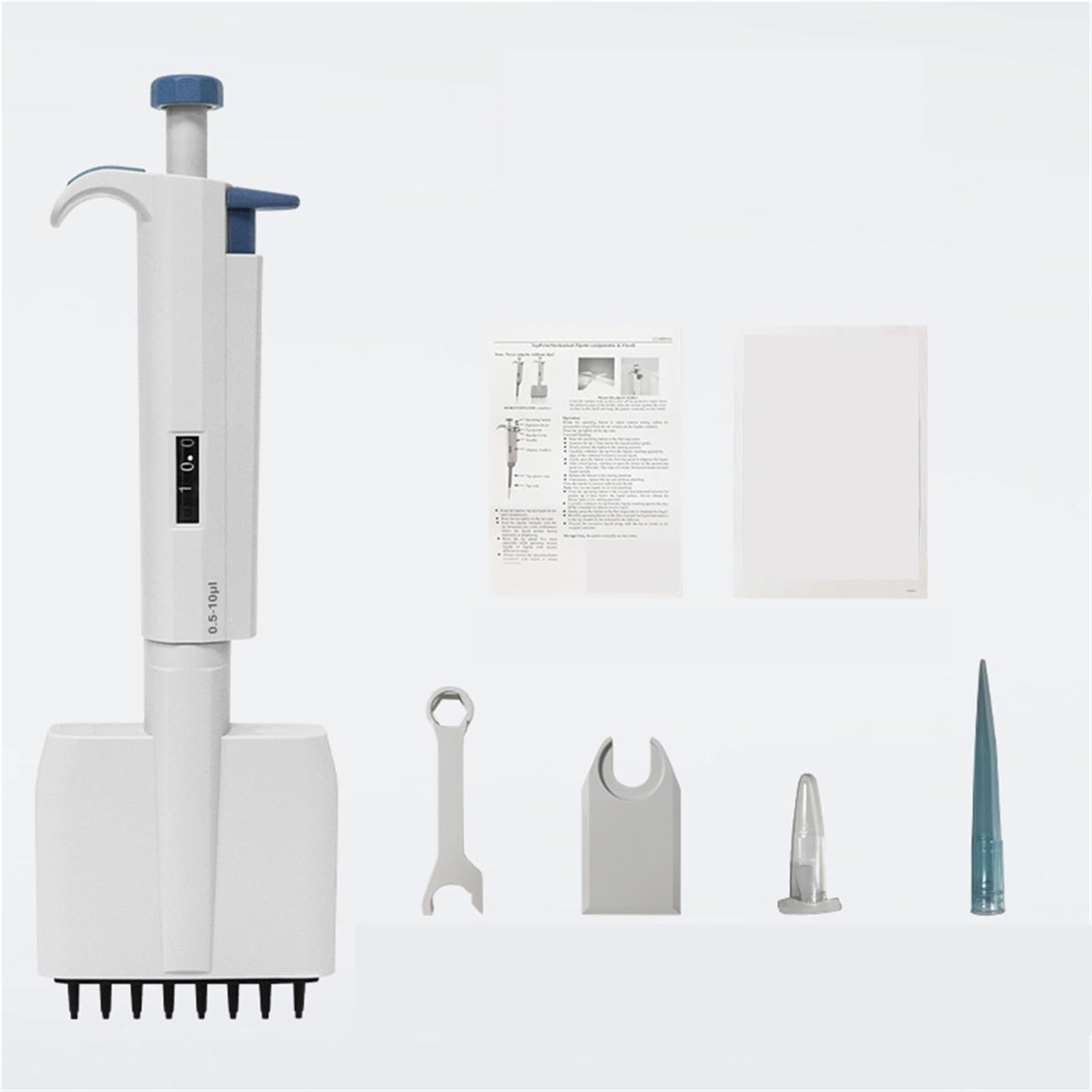 Pipeta Pipeta De Plástico Ajustable Con Micropipeta 8 Canales Completamente Estéril para laboratorio(50-300ul)