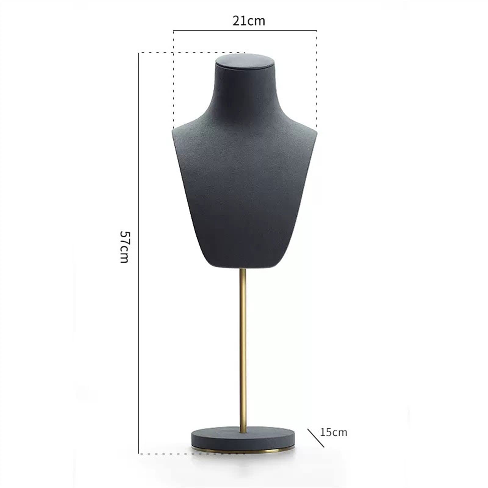 Schmuckaufbewahrung Halskettenständer, Display, Anhänger, Kette, Schmuckbüste | Ständer für Schaufensterpuppen mit Ständer für Schmuck (Grijs)