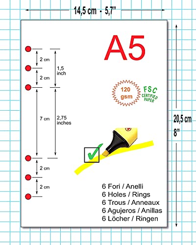 Papel de Recambio A5-52 semanas sin fechas