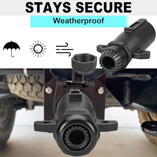 Image of 7 Pin Trailer Plug with Waterproof Seal,RV 7 Way Trailer Connector | Standard 7-way trailer plug for RV and towing applications. Provides secure electrical connection.