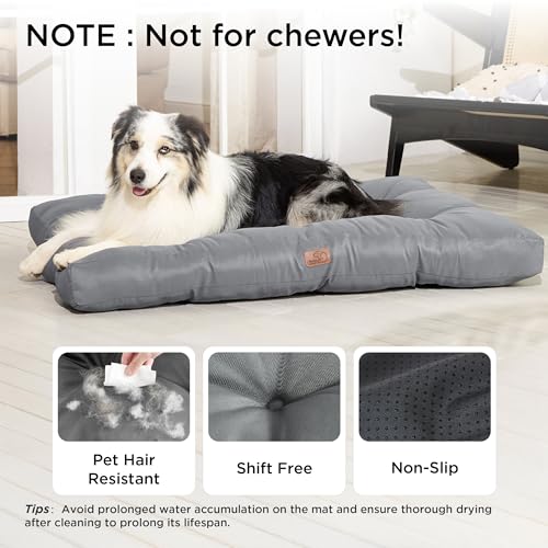 BEDSURE waschbares Hundebett Oxford für Große Hunde, 111x89cm grau