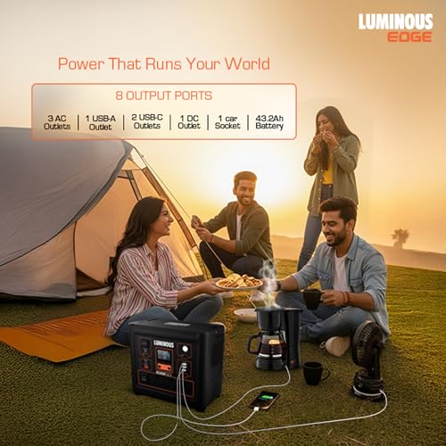 Image of Luminous Edge GO P1200 Portable Power Station | 800W Output | 864 Wh | Fast Charging | Powers Multiple Devices | for Campers, Outdoor Shoot, Travel, Outdoor Parties, & Home Back-up | 5 Year Warranty