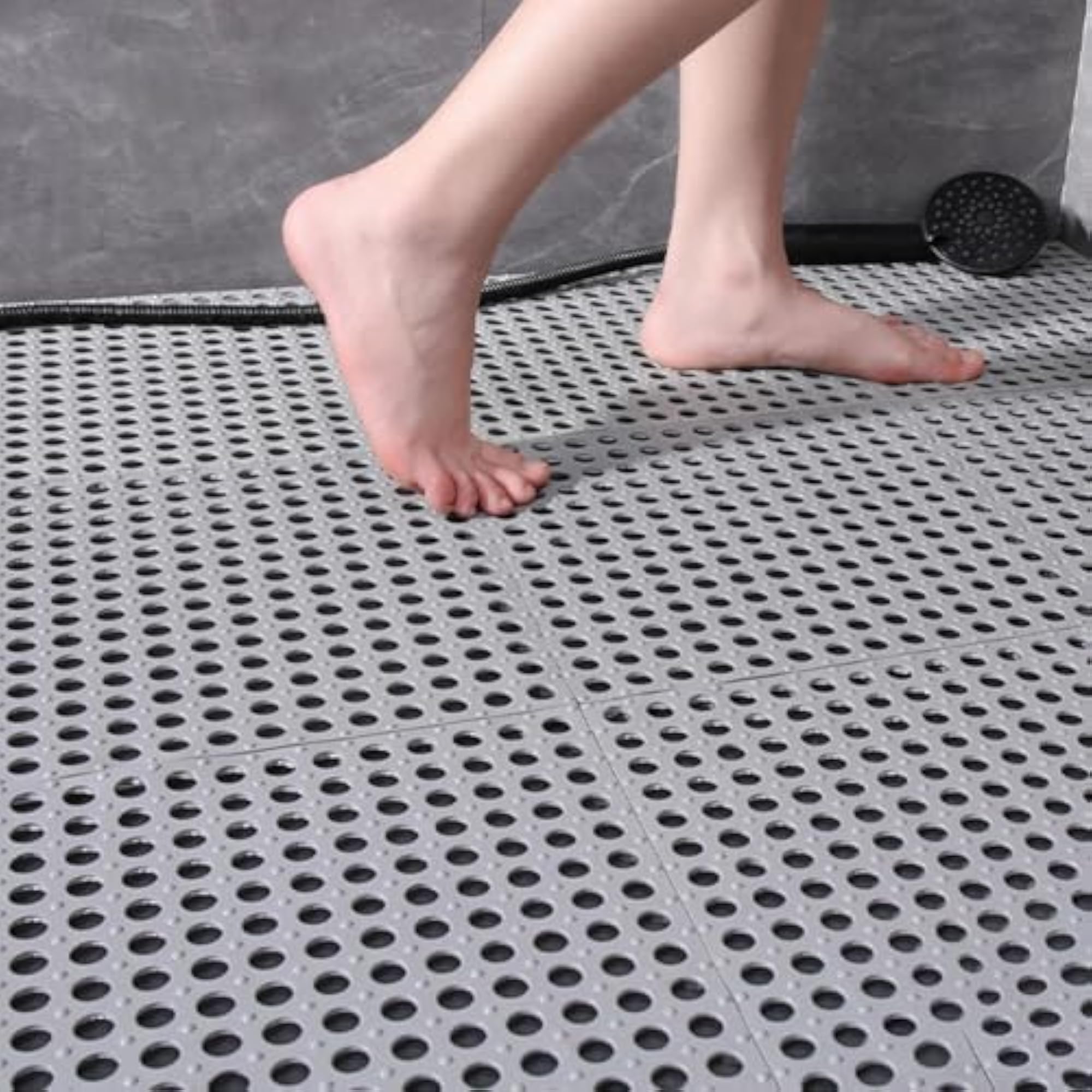 Bath Mat Splicing Non Slip Waterproof Pool Mat Cushion Gray
