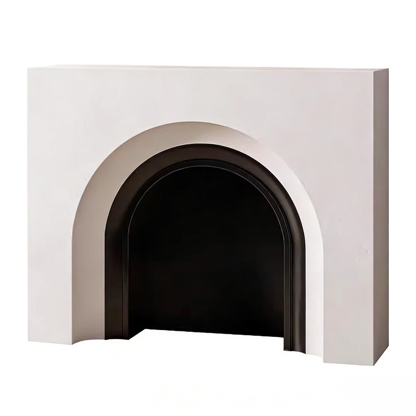Mantels Surrounds White Arched Solid Wood Fireplace Mantel Surround Freestanding Decorative Decorated Frame