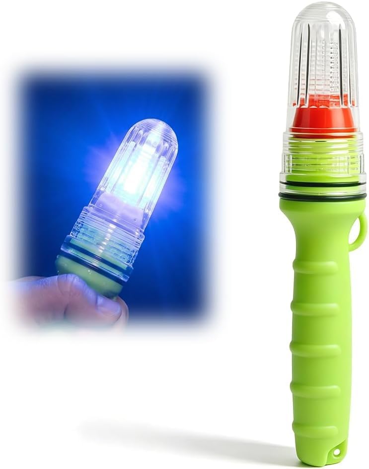 2026 Upgraded LED Electronic Marine Distress Flare, 2.5 Nautical Miles Auto Sensor, Emergency Signal Light for Boats, Fishing Nets, Buoys, Life Rafts (Blue, 1pcs)
