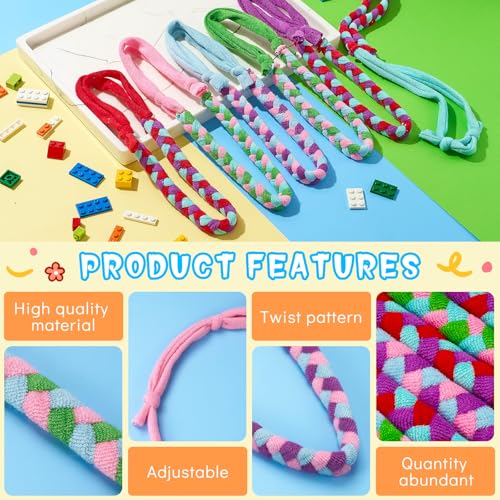 Image of Henoyso 12 Pack Sensory Chew Necklaces Kids Soft Terry Cloth Oral Motor Teething Toys for Boys Girls, Reusable Chewy Jewelry for Focusing & Calming(Macaron Twist Style,Stylish Color)