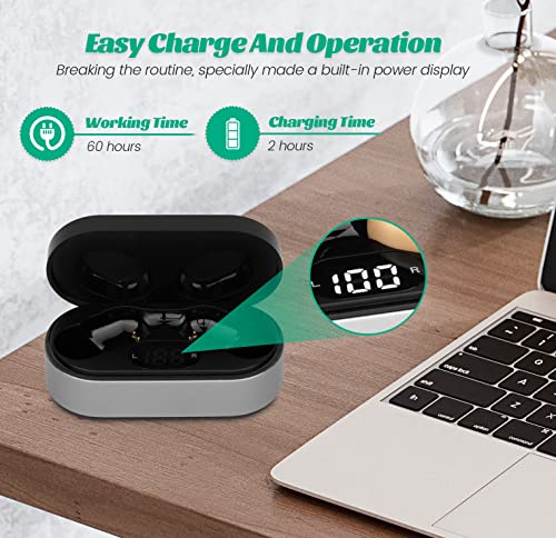 Hearing Aids, Mini Hearing Amplifiers For Adults With Noise Cancelling, Rechargeable Hearing Aid For Seniors Into Ear No Squealing Hearing Assist Device With Led Power Display #TOP7