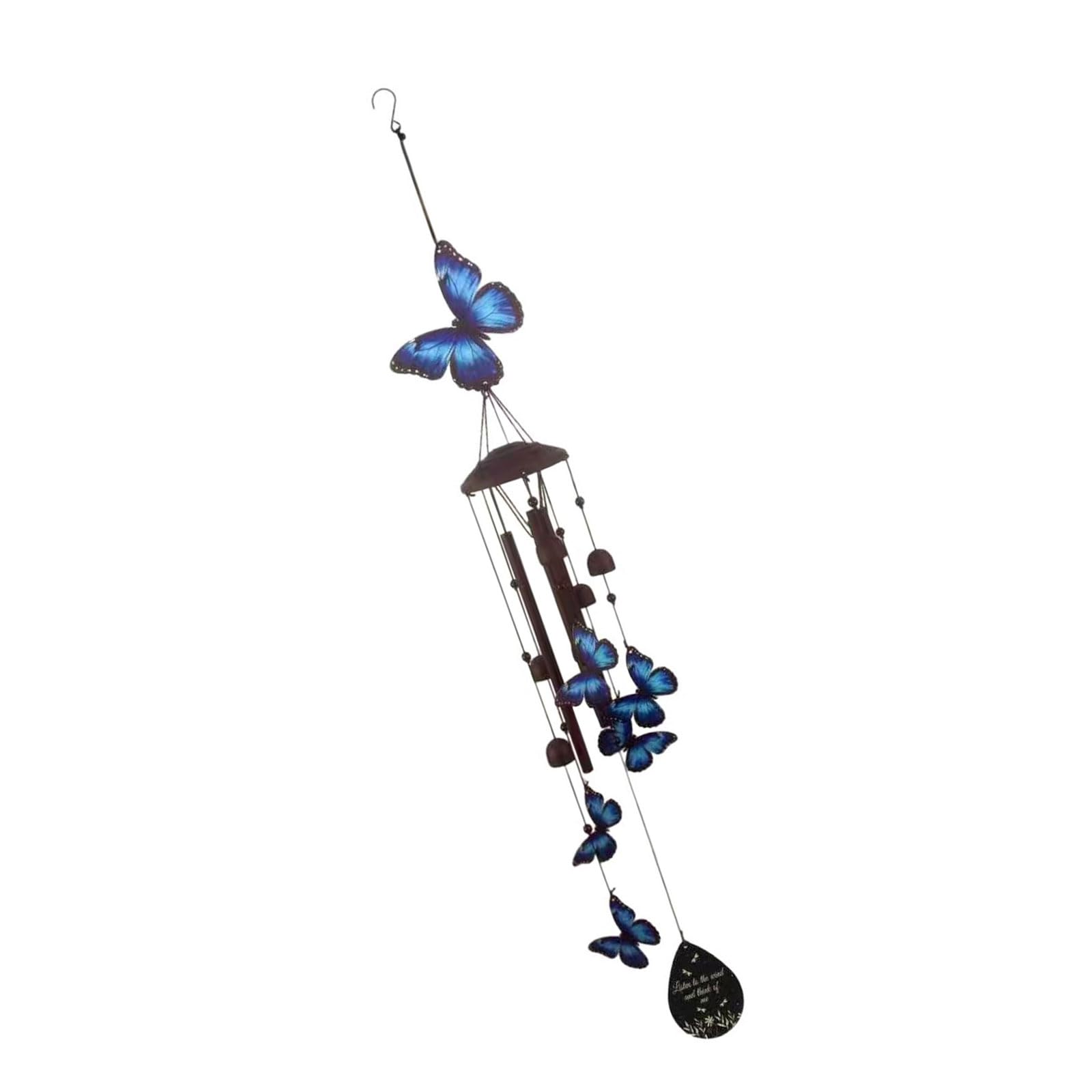 Iron Artistic Butterfly Wind Chimes for Balcony Courtyard Decoration with Gentle Tone Relaxing Ambiences in Garden or Balcony Easy Hanging Wind Chimes