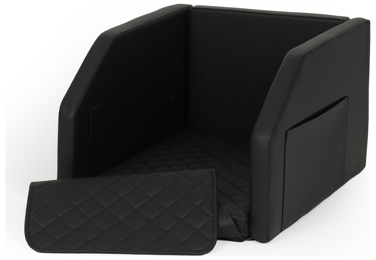 Autohundebett Hunde-Autositz Hundebett f. Rückbank Hundesitz Modulbett 55x70 cm (Farbe: schwarz)