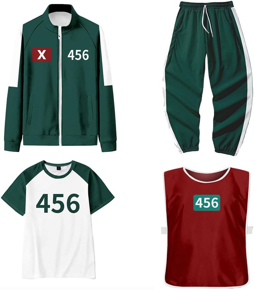 [JAYANPOO] 韓国ドラマゲーム完結編 子供/大人 4点セット 番号456/120/001/333 246 ジャージ コスプレ